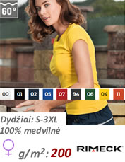 BASIC 134 Vidutinio sunkumo medvilnės marškinėliai moterims