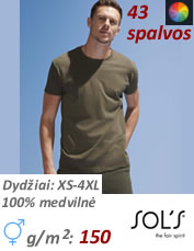 Vidutinio sunkumo medvilnės marškinėliai vyrams ADLER BASIC 129