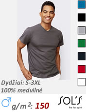 Vidutinio sunkumo medvilnės marškinėliai vyrams ADLER BASIC 129