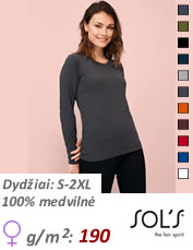 FIT-T LS 169 Vidutinio sunkumo marškinėliai moterims ilgomis rankovėmis